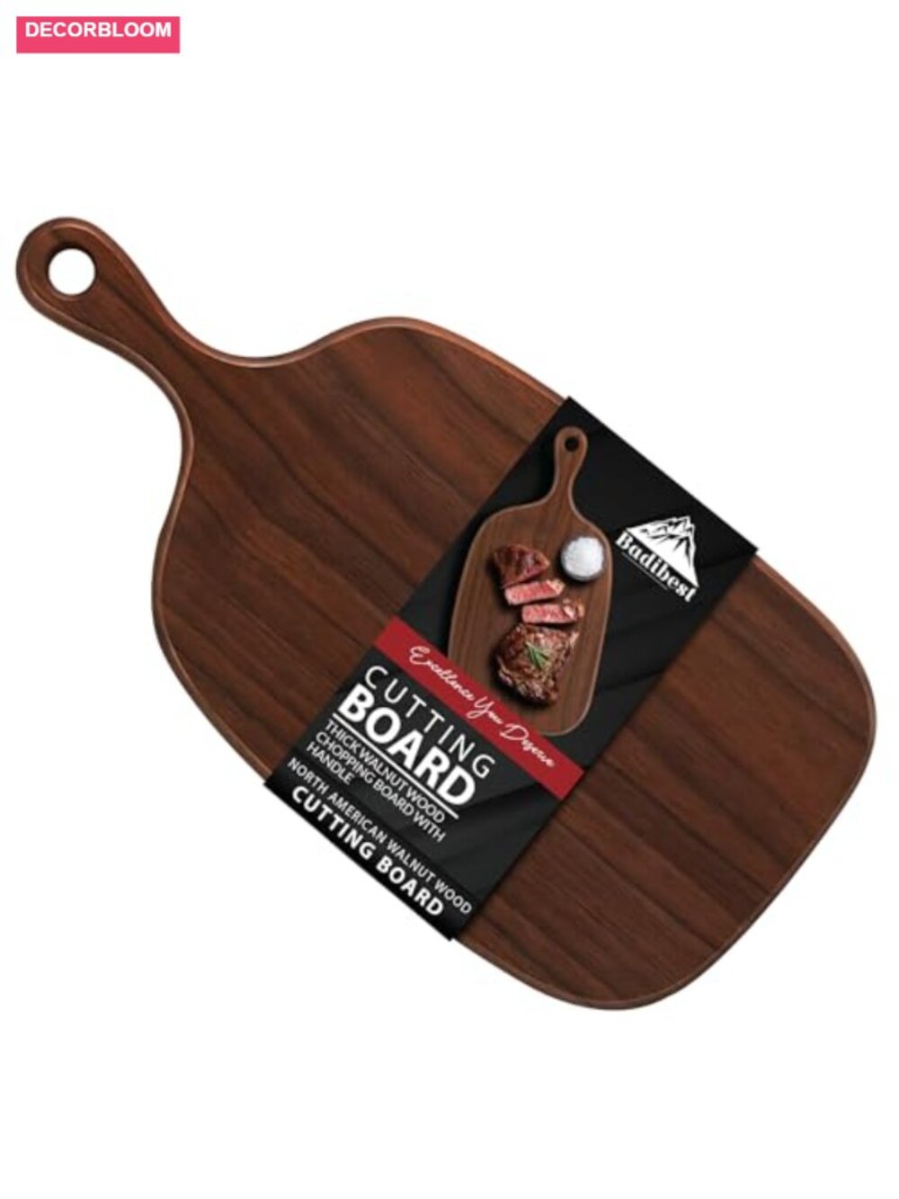 Walnut Wood Cutting Board Non Toxic Charcuterie Board with Handle